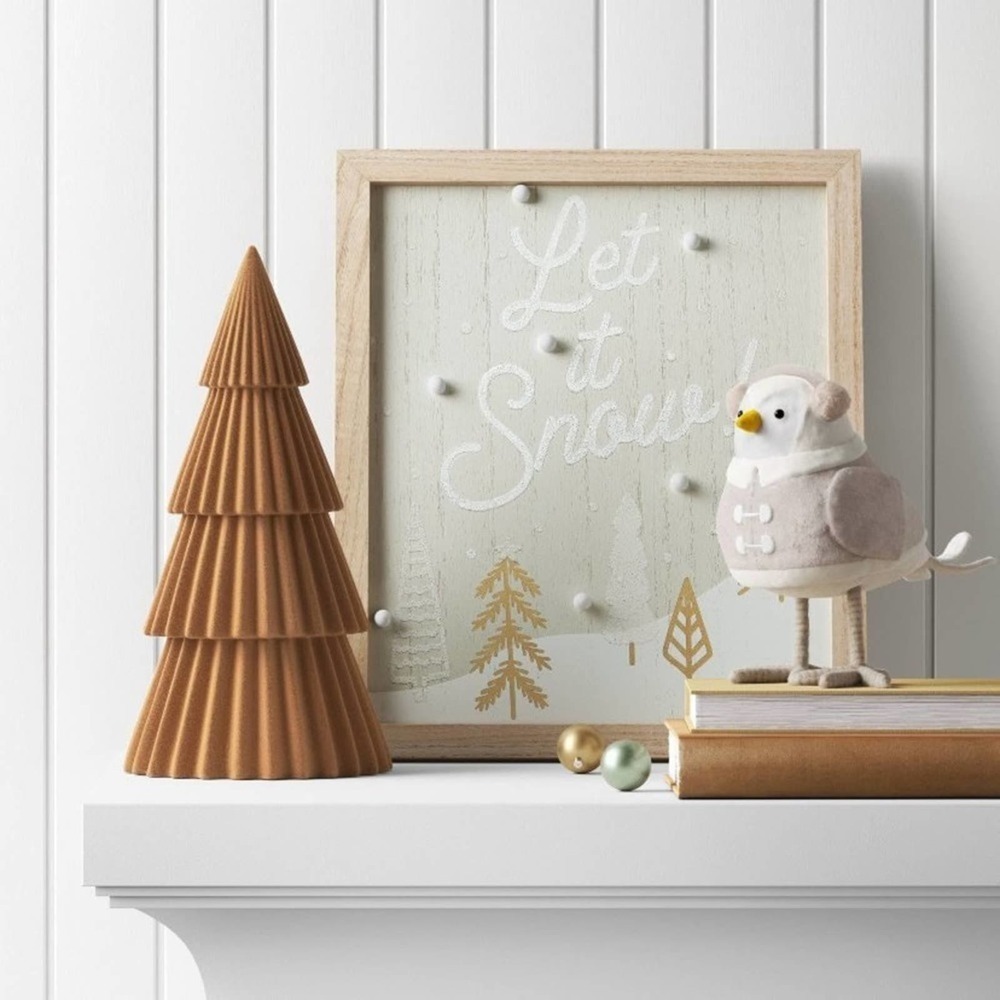 Featherly Friends Bird Christmas‎ Figurine Wearing Gray Earmuffs Wondershop